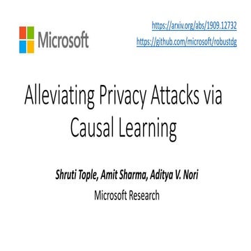 Alleviating Privacy Attacks Using Causal Models