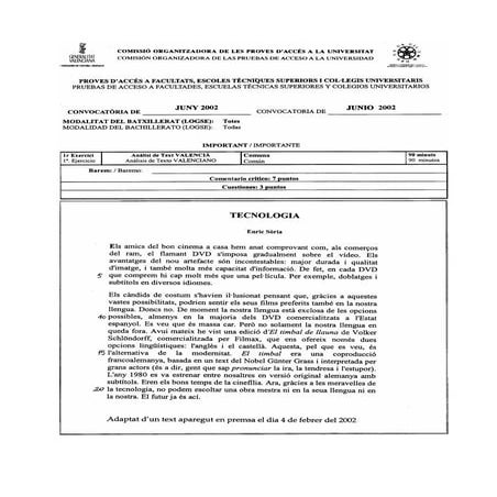 Todos Los Examenes De Selectivo De Valenciano