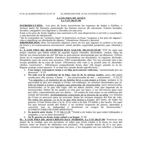 A los pies de Jesús