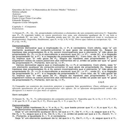 A matemática do ensino médio vol 1