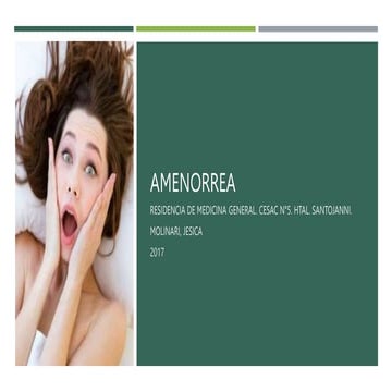 Amenorrea abordaje clasificación tratamientos