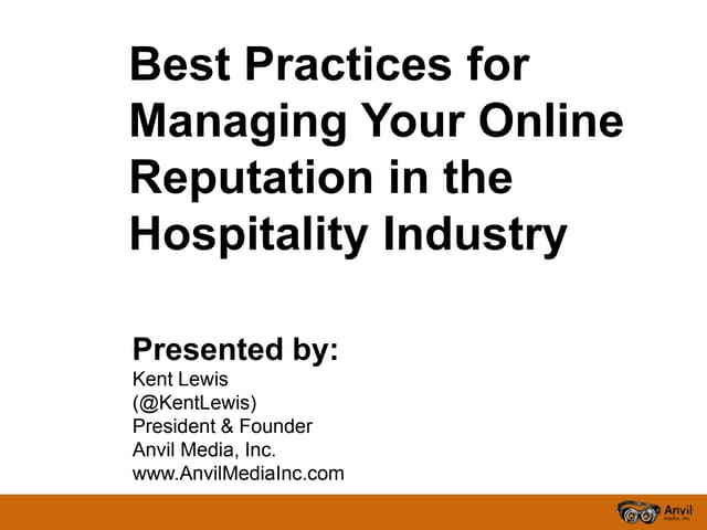 Dec. 2011 Webinar - Managing Your Hospitality Brand's Online Reputation