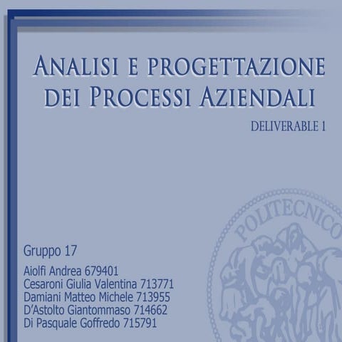 Analisi e progettazione dei processi aziendali