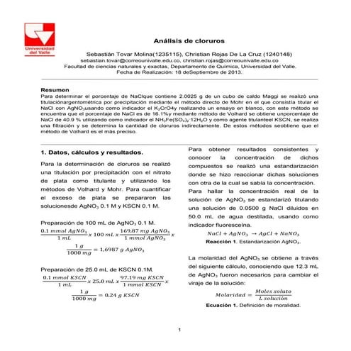 Analisis de cloruros