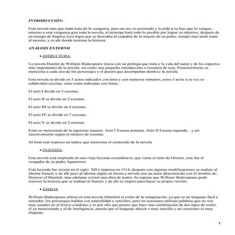 Analisis de hamlet