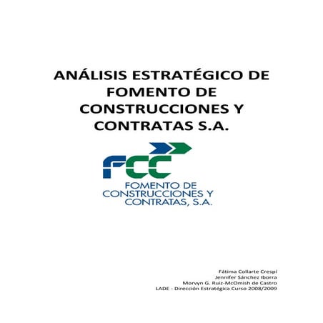 Análisis Estratégico FCC - Dirección Estratégica