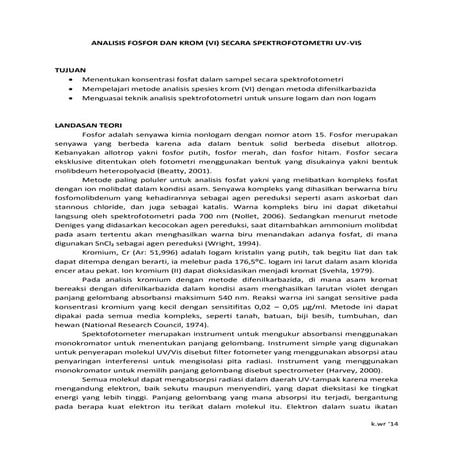 Analisis fosfor dan krom