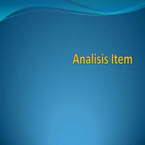 Analisis item