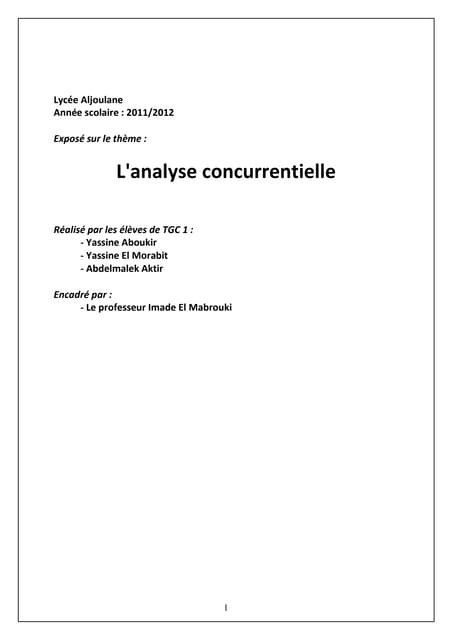 Analyse concurrentielle