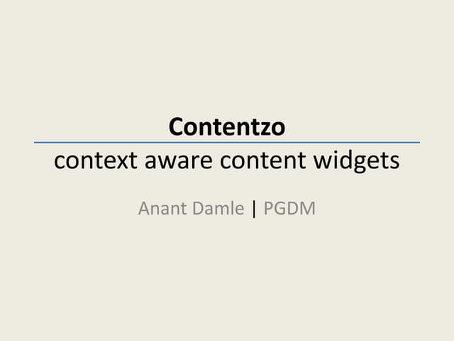 Contentzo | context aware content widgets