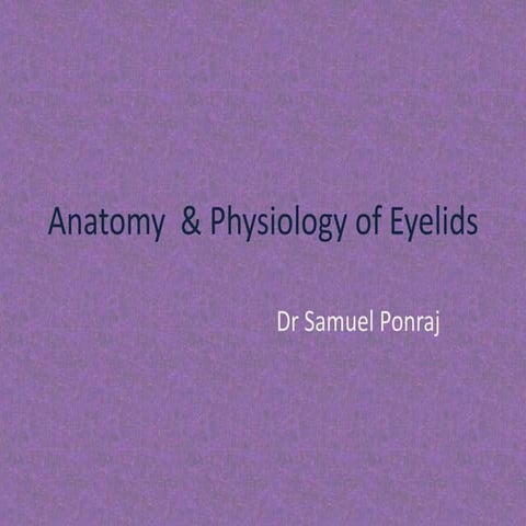 Anatomy  & physiology of eyelids
