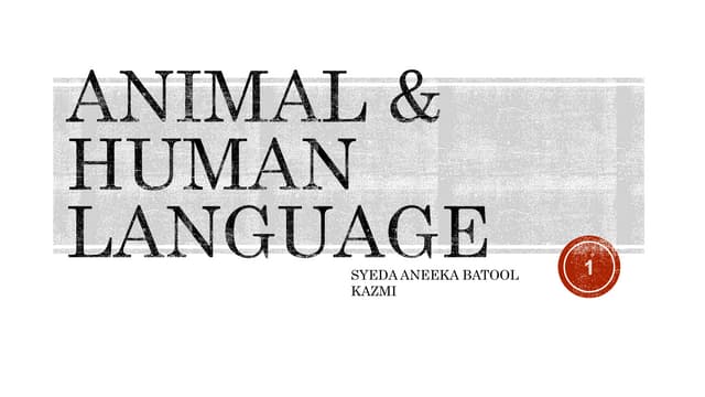 Animal & human language ppt.
