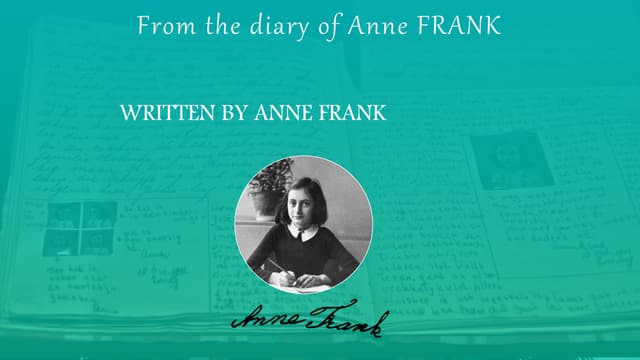 From the diary of anne Frank class 10 ppt