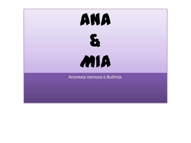 Anorexia & Bulimia