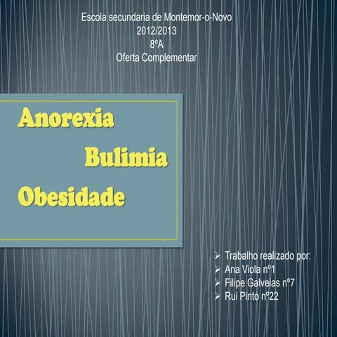 Anorexia,bulimia,obesidade
