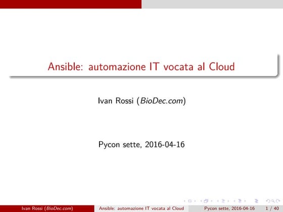 Introduction to Ansible (Pycon7 2016)