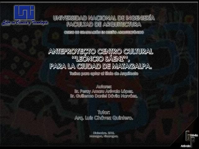 Anteproyecto centro cultural leoncio saenz matagalpa