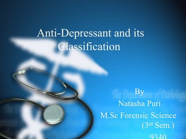 Anti depressant and its classifications