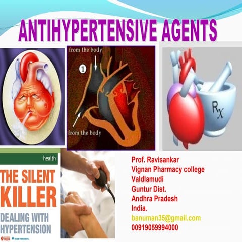 ANTI HYPERTENSIVE AGENTS [MEDICINAL CHEMISTRY] BY P.RAVISANKAR, HYPERTENSION,...