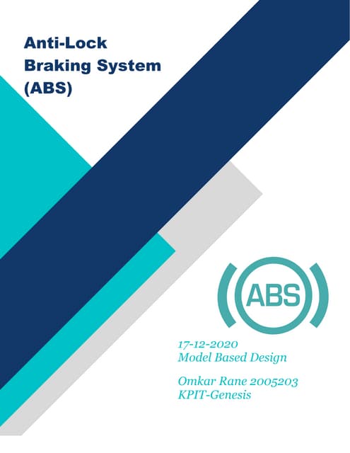 Anti lock braking (ABS) Model based Design in MATLAB-Simulink