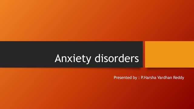Anxiety Disorders