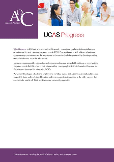 AoC Beacon Awards 2014-15 - UCAS Progress Award for Careers Education and Gui...