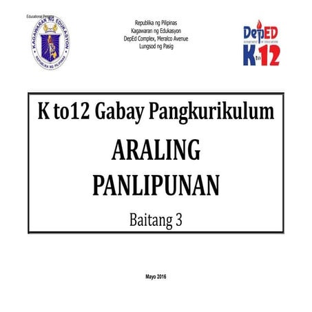 Araling Panlipunan 3 Curriculum Guide rev.2016