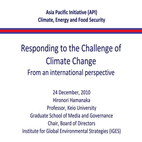 responding to the challenge of climate change 101224