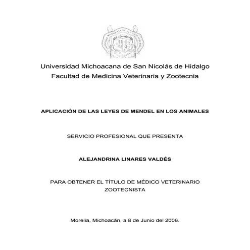 Aplicacion de las leyes de mendel en los animales