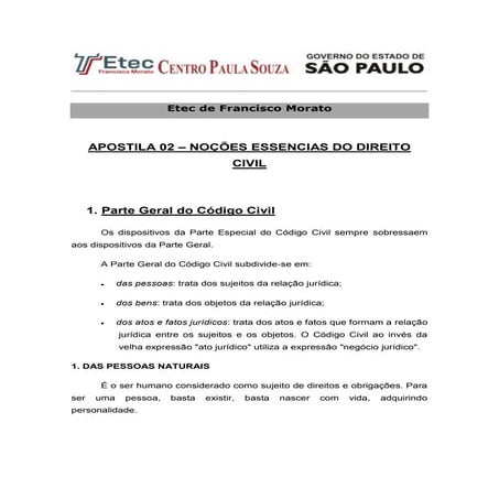 Apostila 02   nocões essenciais direito civil 01