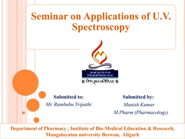 Application of u.v. spectroscopy