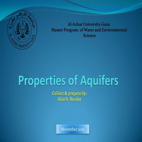 Chapter 3 Fetter Properties of Aquifers