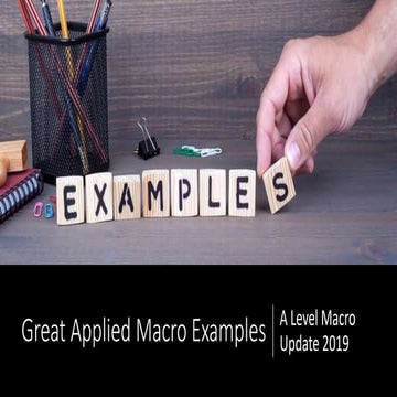 Applied Macro Examples for Economics Exams