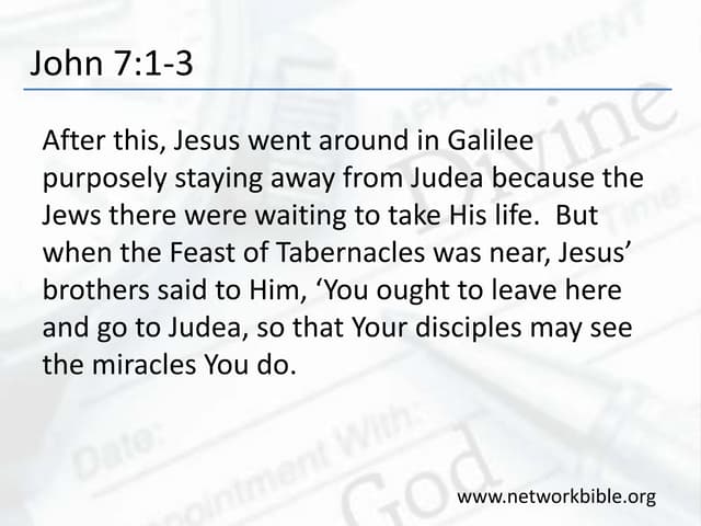 Appointments with God part 5 (Feast of Tabernacles)