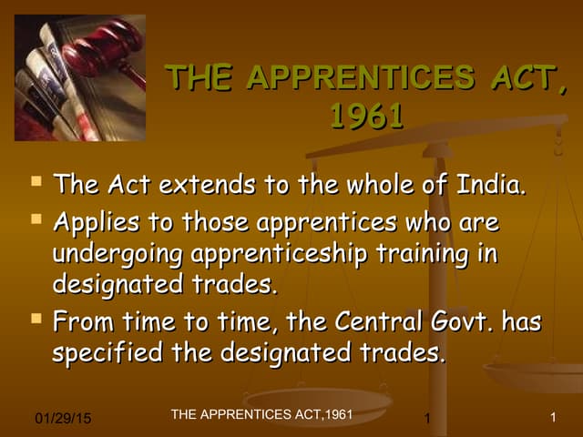 Apprentice act 1961