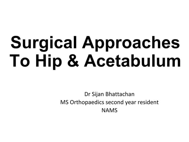 Surgical Approach to Hip and Acetabulum