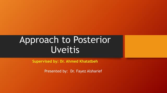 Approach to posterior uveitis final modified