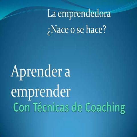 Aprender a emprender