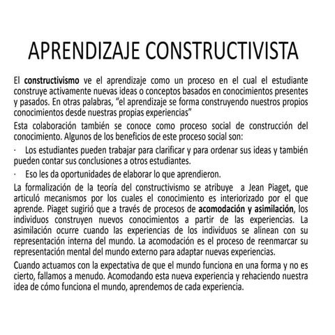 Aprendizaje constructivista y significativo