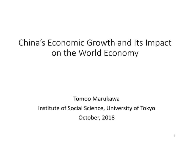 A expansão econômica da China e o seu impacto na economia global - Tomoo Maru...