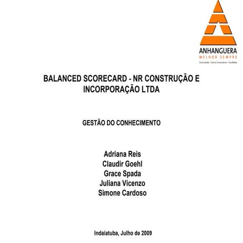 Apresentação Balanced Scorecard