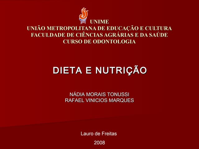Apresentação dieta e nutrição