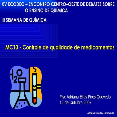 Controle de Qualidade de Medicamentos 2007