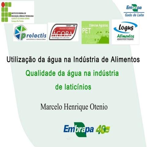 Qualidade de água em Industria de laticínio