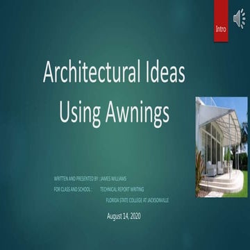 Architect using awnings presentation show