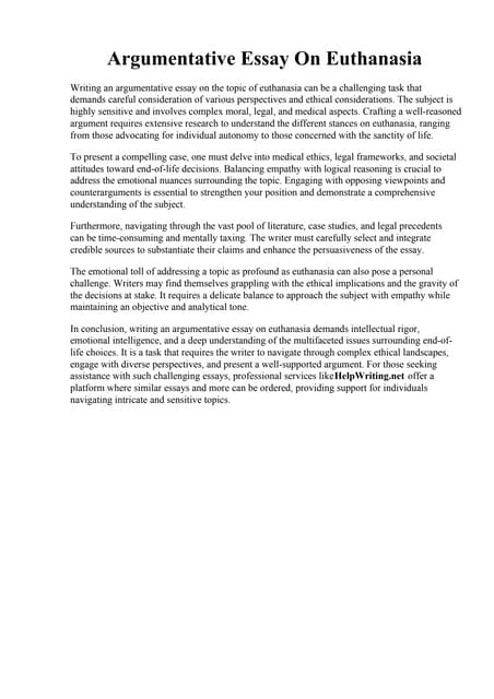 Argumentative Essay On Euthanasia.pdf