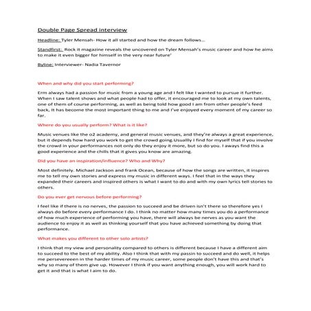 Tyler mensah Interview