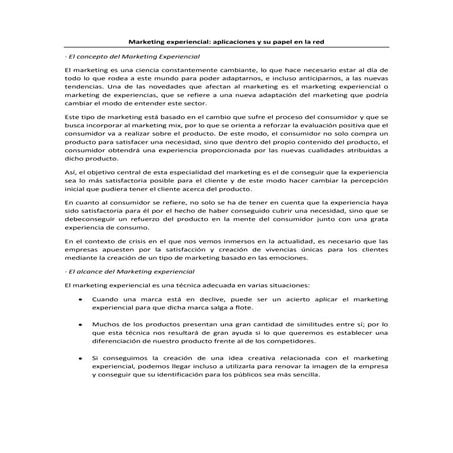 Marketing experiencial