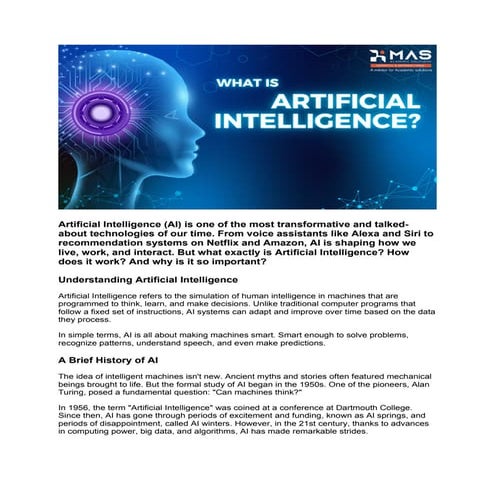 what is artificial intelligence ? AI is the simulation of human intelligence