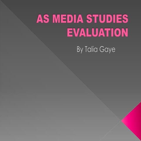 As media studies evaluation